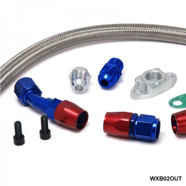 TANSKY - TURBO OIL DRAIN RETURN LINE KIT+10AN FITTING FOR TURBOCHARGER T3/T4 GT45 T04 TK-WXB02OUT