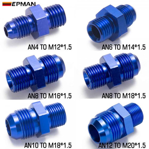  TANSKY 10PCS/LOT AN4 AN6 AN8 AN10 AN12 To M12*1.5 M14*1.5 M16*1.5 M18*1.5 M20*1.5 ​​​​Straight Male Oil Cooler Fuel Oil Hose Fitting Adapter​ 