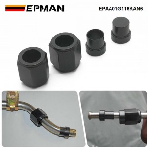 EPMAN Aluminum 6 AN Female To 3/8" OD Tubing Hardline Tube Nut and Sleeve EPAA01G116KAN6