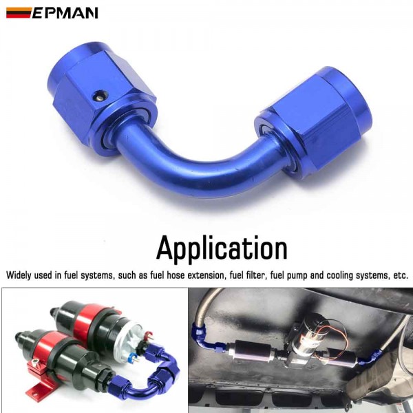 EPMAN 10PCS AN4 AN6 AN8 AN10 90 Degree Swivel Female To Female Flare Union Adapter Fitting Oil Fuel