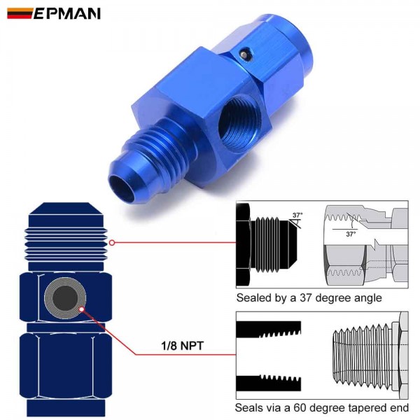 EPMAN 10PCS Blue Aluminum Male 1/8" NPT Side Port Oil Fuel Pressure AN4 AN6 AN8 AN10 Fitting Adapter EPMAN 10PCS Blue Aluminum Male 1/8" NPT Side Port Oil Fuel Pressure AN4 AN6 AN8 AN10 Fitting Adapter