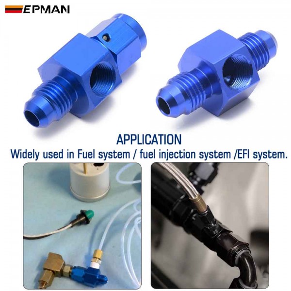 EPMAN 10PCS Blue Aluminum Male 1/8" NPT Side Port Oil Fuel Pressure AN4 AN6 AN8 AN10 Fitting Adapter EPMAN 10PCS Blue Aluminum Male 1/8" NPT Side Port Oil Fuel Pressure AN4 AN6 AN8 AN10 Fitting Adapter