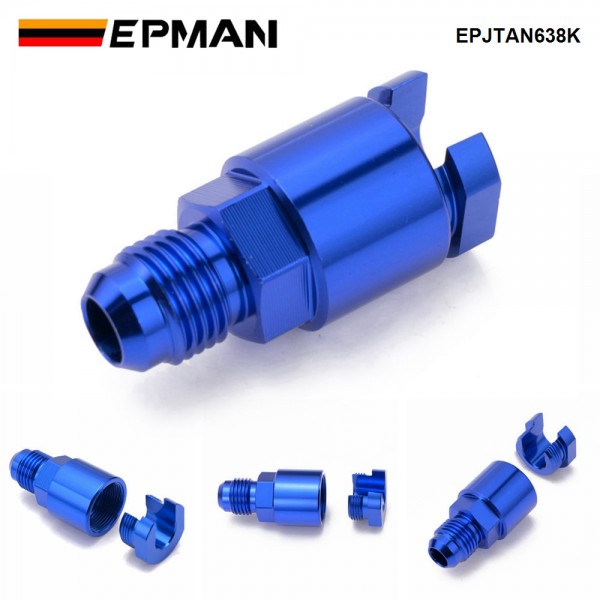 EPMAN Aluminum 6AN Or 8AN Male Flare to 3/8" Or 5/16" SAE Quick Disconnect Female Fitting Adapters Oil Fuel Adapter EPJTAN-K EPMAN Aluminum 6AN Or 8AN Male Flare to 3/8" Or 5/16" SAE Quick Disconnect Female Fitting Adapters Oil Fuel Adapter EPJTAN-K