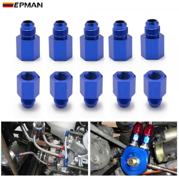 TANSKY 10PCS/LOT  Flare Aluminum Blue Fitting Female -1/8NPT -3/8NPT -1/4NPT -1/2NPT to Male -4AN -6AN -8AN -10AN Oil Cooler Fuel Pump Filter Rail Regulator Fitting