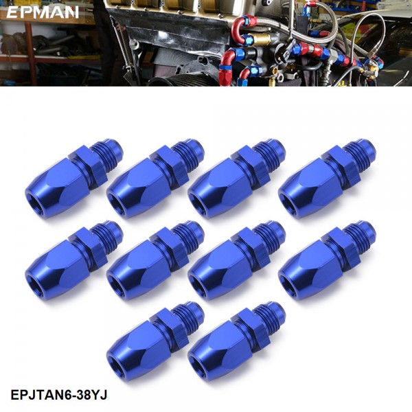 EPMAN 10PCS 6AN Male To 3/8" Tube Hardline Fuel Line Fitting Adapter Tubing Compression EPJTAN6-38YJ EPMAN 10PCS 6AN Male To 3/8" Tube Hardline Fuel Line Fitting Adapter Tubing Compression EPJTAN6-38YJ