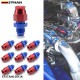 EPMAN 10PCS 6AN Male To 3/8" Tubing Adapter Fuel Hardline Tube Fitting Connector Aluminum Blue&Red Anodized EPJTAN6-38YJK