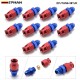 EPMAN 10PCS 6AN Male To 3/8" Tubing Adapter Fuel Hardline Tube Fitting Connector Aluminum Blue&Red Anodized EPJTAN6-38YJK
