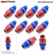 EPMAN 10PCS Aluminum Hard Line Tubing Fitting 5/16" Tube To 6AN Male Fare Fuel Hose Adapters Blue&Red Anodized EPJTAN6-516YJK