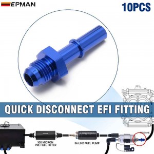 EPMAN 10PCS AN6 AN8 Quick Disconnect EFI Fitting To 5/16" 3/8" Male Quick Connect LS Fitting Adapter