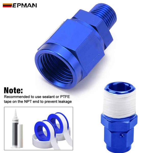 EPMAN 10PCS -6AN Female To 1/4" NPT 1/8" NPT 1/2" NPT 3/8" NPT Male Swivel Straight Adapter Fitting Aluminum Fuel Hose Fitting EPMAN 10PCS -6AN Female To 1/4" NPT 1/8" NPT 1/2" NPT 3/8" NPT Male Swivel Straight Adapter Fitting Aluminum Fuel Hose Fitting