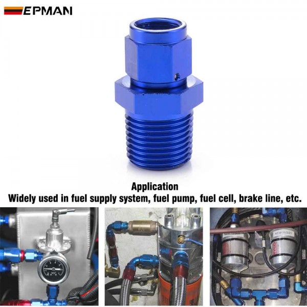 EPMAN 10PCS -6AN Female To 1/4" NPT 1/8" NPT 1/2" NPT 3/8" NPT Male Swivel Straight Adapter Fitting Aluminum Fuel Hose Fitting