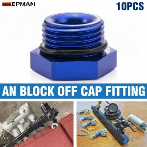 EPMAN 10PCS 6AN 8AN 10AN 12AN Block Off Cap Male Adapter Fitting Plug Aluminium Alloy
