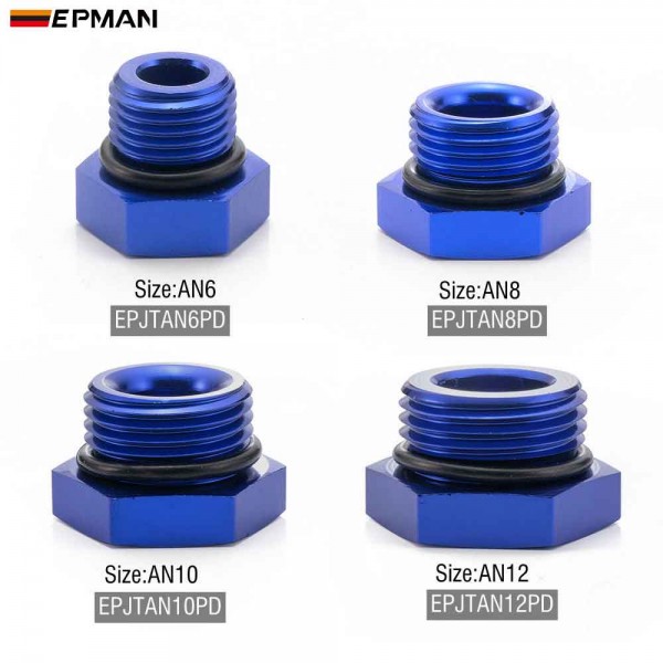 EPMAN 10PCS 6AN 8AN 10AN 12AN Block Off Cap Male Adapter Fitting Plug Aluminium Alloy EPMAN 10PCS 6AN 8AN 10AN 12AN Block Off Cap Male Adapter Fitting Plug Aluminium Alloy