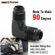 EPMAN High Pressure 90 Degree AN to AN Male Flare Union Fitting Hard Anodized 6061-T6 Aluminum Elbow Adapter for Performance Fuel & Oil Systems TKAASLAN