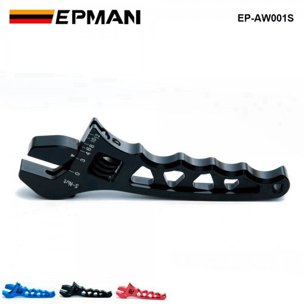 EPMAN 3AN-12AN Adjustable AN Wrench Hose Fitting Tool Aluminum Anodized Spanner EP-AW001S EPMAN 3AN-12AN Adjustable AN Wrench Hose Fitting Tool Aluminum Anodized Spanner EP-AW001S
