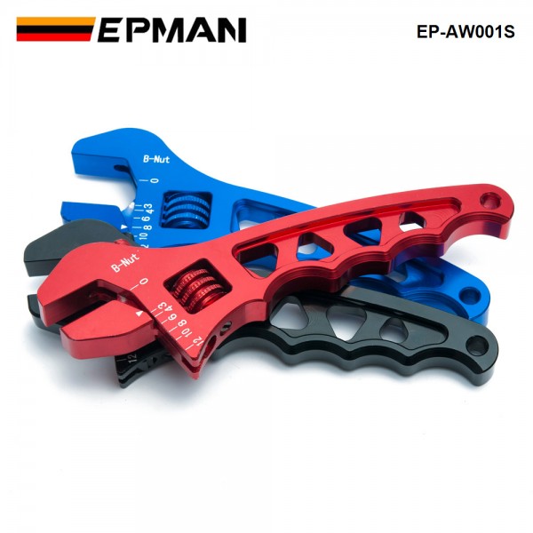 EPMAN 3AN-12AN Adjustable AN Wrench Hose Fitting Tool Aluminum Anodized Spanner EP-AW001S