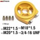 1PC M22*1.5+1PC M20*1.5+1PC M18*1.5+1PC 3/4-16UNF +$1.20