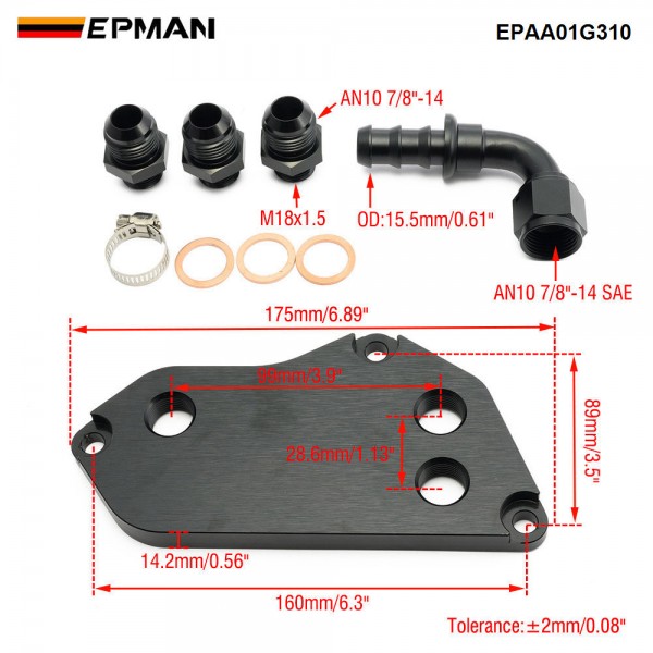 EPMAN Oil Filter Sandwich Plate Oil Cooler Adapter with Fittings For BMW F30 F31 F35/N20 316i 320i 328i N20 Engine EPAA01G310 EPMAN Oil Filter Sandwich Plate Oil Cooler Adapter with Fittings For BMW F30 F31 F35/N20 316i 320i 328i N20 Engine EPAA01G310