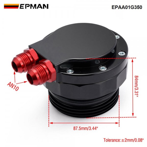 EPMAN Billet Oil Cooler Mounting Adapter For VW Audi 3.0L TDI Engine Dash 10 Ports Black Finish EPAA01G350