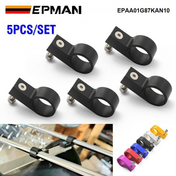 EPMAN 5 PCS/Pack Aluminum 19mm P-Clip Clamp Fit AN10/AN8 Hose and Line Mounting Clamps EPAA01G87KAN10