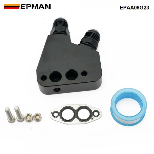 EPMAN Oil Cooler Adapter Kit 6061 Billet Aluminum for GM LS1-LS9, LSX, Gen IV Engines Fits Corvette C5 C6 C7 EPAA09G23