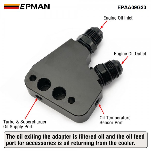 EPMAN Oil Cooler Adapter Kit 6061 Billet Aluminum for GM LS1-LS9, LSX, Gen IV Engines Fits Corvette C5 C6 C7 EPAA09G23