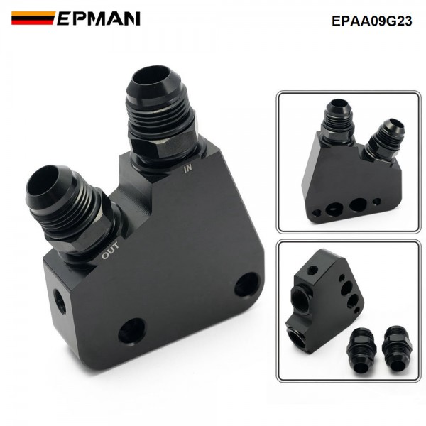 EPMAN Oil Cooler Adapter Kit 6061 Billet Aluminum for GM LS1-LS9, LSX, Gen IV Engines Fits Corvette C5 C6 C7 EPAA09G23