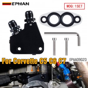 EPMAN Oil Cooler Adapter Kit 6061 Billet Aluminum for GM LS1-LS9, LSX, Gen IV Engines Fits Corvette C5 C6 C7 EPAA09G23