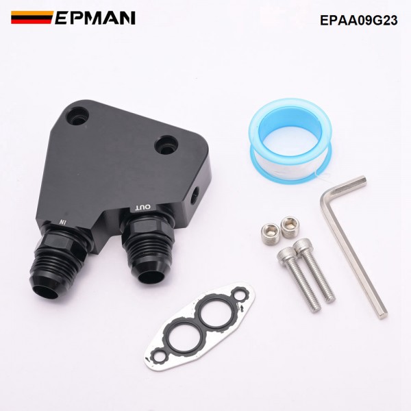 EPMAN Oil Cooler Adapter Kit 6061 Billet Aluminum for GM LS1-LS9, LSX, Gen IV Engines Fits Corvette C5 C6 C7 EPAA09G23