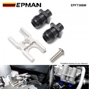 EPMAN Aluminum AN10 Air Oil Cooler Adapter Fitting Kit For BMW E36 Euro, E82, E90 E92 E93 135/335, E46 M3 EPFT36BM