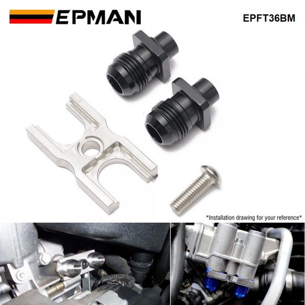 EPMAN High-Flow Oil Cooler Adapter for BMW X5/X6 B48/B58 Engines Turbocharged Models -10AN  CNC Machined Aluminum & SS304 EPFT36BM
