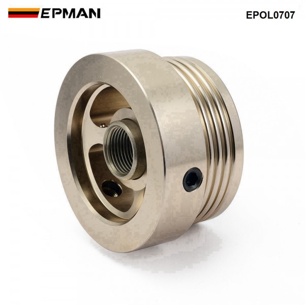 EPMAN CNC Machined Oil Filter Adapter Plate Aluminum Universal for Honda Civic/FIT For Subaru Legacy FB20/25 EPOL0707