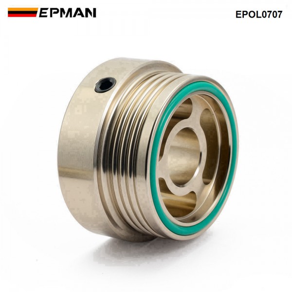 EPMAN CNC Machined Oil Filter Adapter Plate Aluminum Universal for Honda Civic/FIT For Subaru Legacy FB20/25 EPOL0707