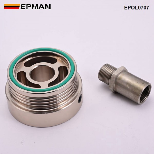 EPMAN CNC Machined Oil Filter Adapter Plate Aluminum Universal for Honda Civic/FIT For Subaru Legacy FB20/25 EPOL0707