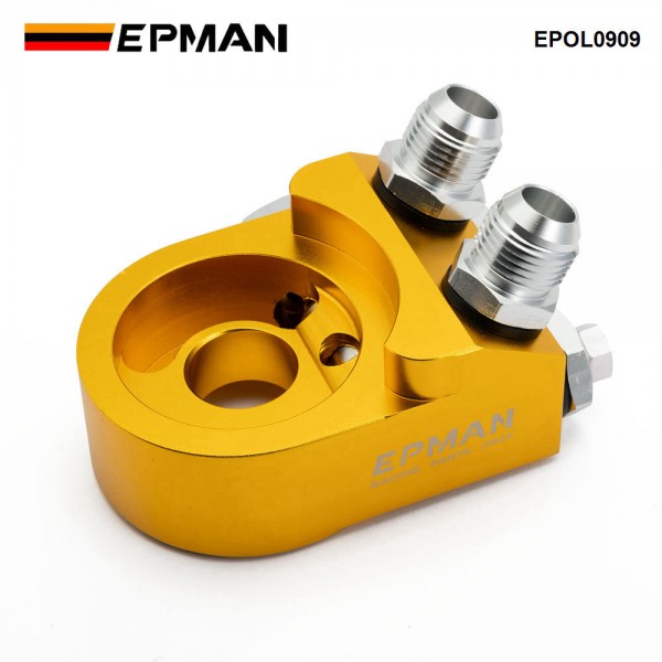 EPMAN Universal Oil Filter Cooler Sandwich Plate For Engine Oil Cooler Adaptor With Thermostat Thread 3/4-16UNF M20X1.5 EPOL0909