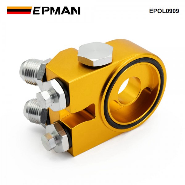 EPMAN Universal Oil Filter Cooler Sandwich Plate For Engine Oil Cooler Adaptor With Thermostat Thread 3/4-16UNF M20X1.5 EPOL0909