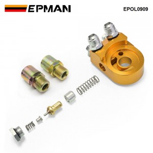 EPMAN Universal Oil Filter Cooler Sandwich Plate For Engine Oil Cooler Adaptor With Thermostat Thread 3/4-16UNF M20X1.5 EPOL0909