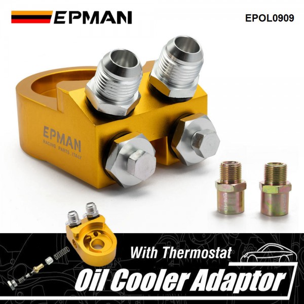 EPMAN Universal Oil Filter Cooler Sandwich Plate For Engine Oil Cooler Adaptor With Thermostat Thread 3/4-16UNF M20X1.5 EPOL0909 EPMAN Universal Oil Filter Cooler Sandwich Plate For Engine Oil Cooler Adaptor With Thermostat Thread 3/4-16UNF M20X1.5 EPOL0909