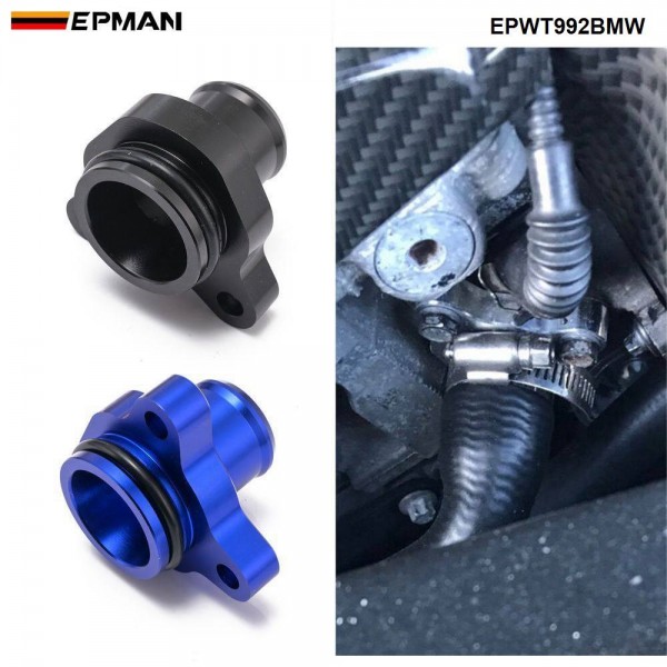 EPMAN Coolant Water Hose Fitting Replacement Aluminum Connector+Clamp For BMW 335i 11537541992 11537544638 OEM EPWT992BMW