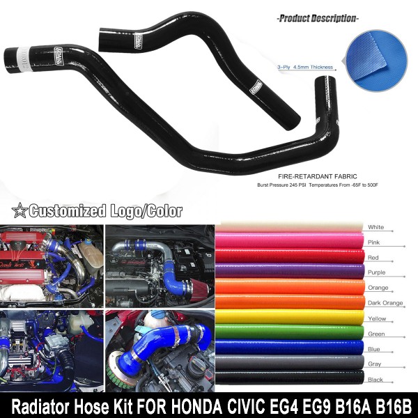 EPMAN Silicone Radiator hose kit 2pcs For Honda Civic EG4 EG9 B16A B16B EPMHDR012 