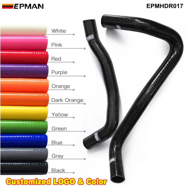 EPMAN 2PCS Silicone Intercooler Turbo Radiator Hose Kit For Honda New Civic Type R FD2 07+ (2 pcs) EPMHDR017 (Pre-order ONLY)