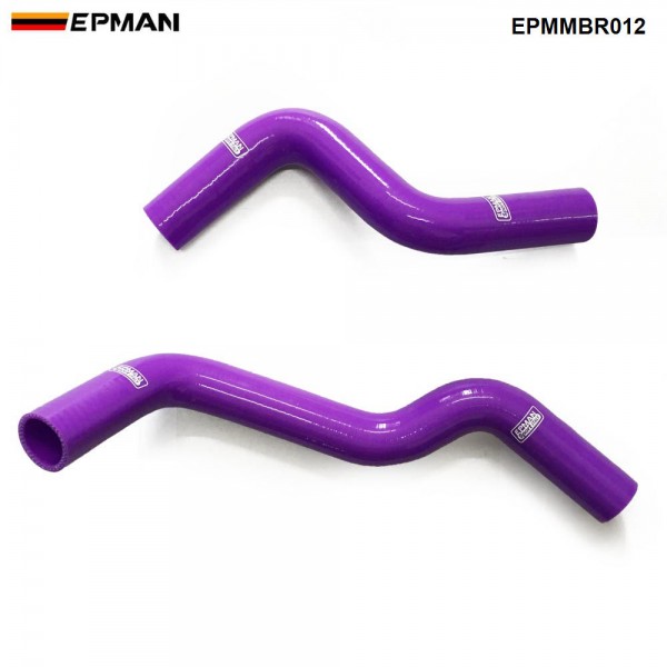 EPMAN Racing 2PCS Silicone Turbo Intercooler Radiator Hose Kit For Mitsubishi Lancer Virage 1.8 4G93 00-07 EPMMBR012 (Pre-order ONLY)