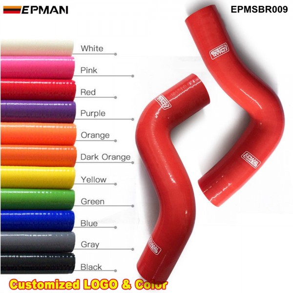 EPMAN 2PCS Silicone Intercooler Turbo Radiator Hose Kit For Subaru Forester 2.5L 06-08 EPMSBR009 (Pre-Order ONLY)