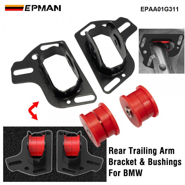 EPMAN Rear Trailing Arm Bracket with 80A Rear Trailing Arm Bushings For BMW E36 E46 1999-2006 Z4 E85 E86 2003-2008 EPAA01G311