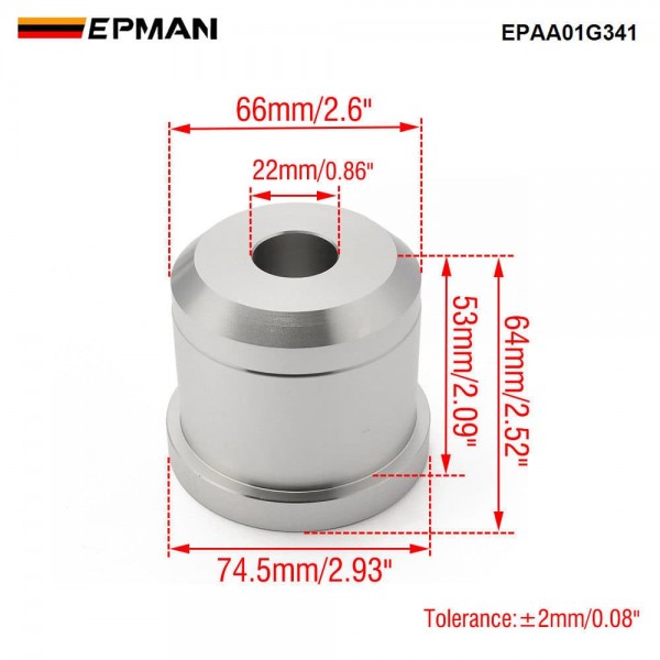 EPMAN Rear Subframe Bushings Kit Solid Billet Aluminum Risers for Nissan 240SX S13 S14 – Raises Subframe for Lowered Cars Suspension Upgrade EPAA01G341