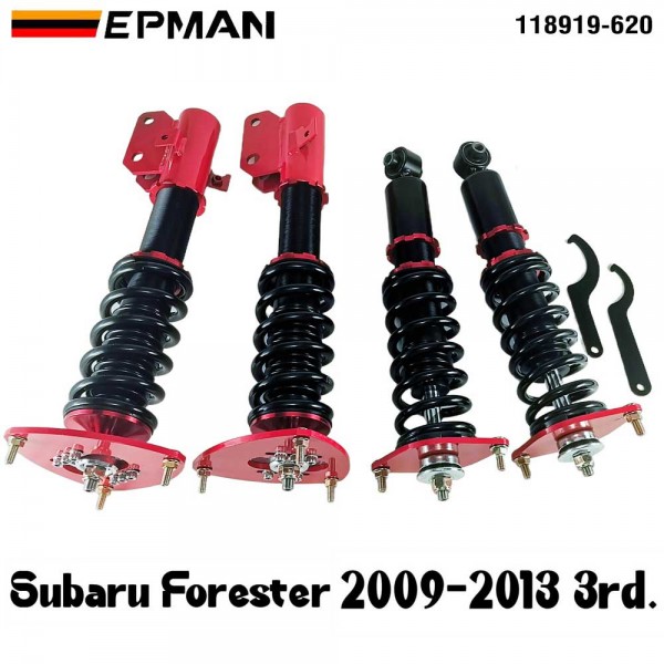 EPMAN Coilovers Spring Struts Racing Suspension Coilover Kit Shock Absorber for Subaru Forester 2009-2013 3rd. Generation (RANDOM COLOR)