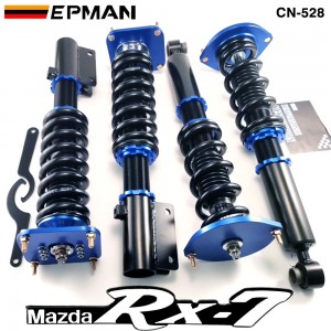 EPMAN Coilovers Spring Struts Racing Suspension Coilover Kit Shock Absorber for 1986-1991 MAZDA Type RS RX7 RX-7 FC3S CN-528 (RANDOM COLOR) 