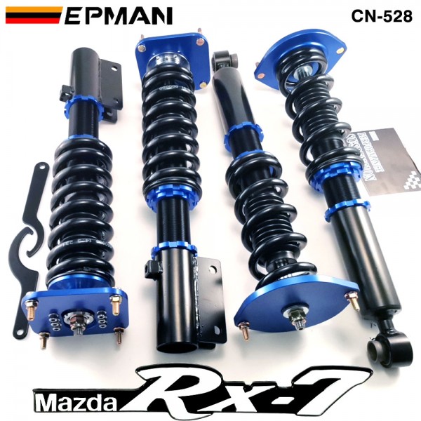 EPMAN Coilovers Spring Struts Racing Suspension Coilover Kit Shock Absorber for 1986-1991 MAZDA Type RS RX7 RX-7 FC3S CN-528 (RANDOM COLOR) EPMAN Coilovers Spring Struts Racing Suspension Coilover Kit Shock Absorber for 1986-1991 MAZDA Type RS RX7 RX-7 FC3S CN-528 (RANDOM COLOR)