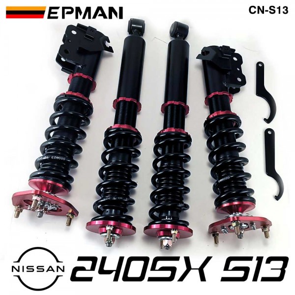 EPMAN Coilovers Spring Struts Racing Suspension Coilover Kit 16 Way Shock Absorber for Nissan 89-94 240SX S13 CN-S13 (RANDOM COLOR) EPMAN Coilovers Spring Struts Racing Suspension Coilover Kit 16 Way Shock Absorber for Nissan 89-94 240SX S13 CN-S13 (RANDOM COLOR)