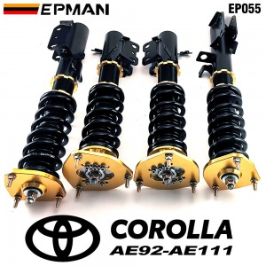 EPMAN Coilovers Spring Struts Racing Suspension Coilover Kit Shock Absorber for Toyota Corolla 88-99 AE92-AE111 EP055 (RANDOM COLOR) 